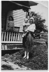 Ola Merica with Ruth Merica in background, Shenandoah Virginia circa 1930