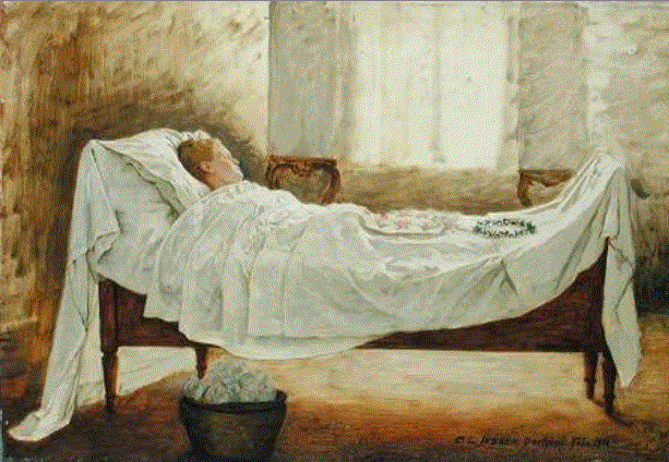 Woman deathbed