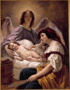 Angel watching over child